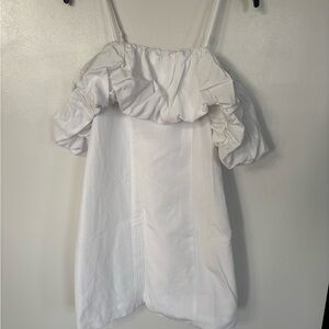 A New Day - Women's Ruffle Mini A-Line Dress - A New Day White White